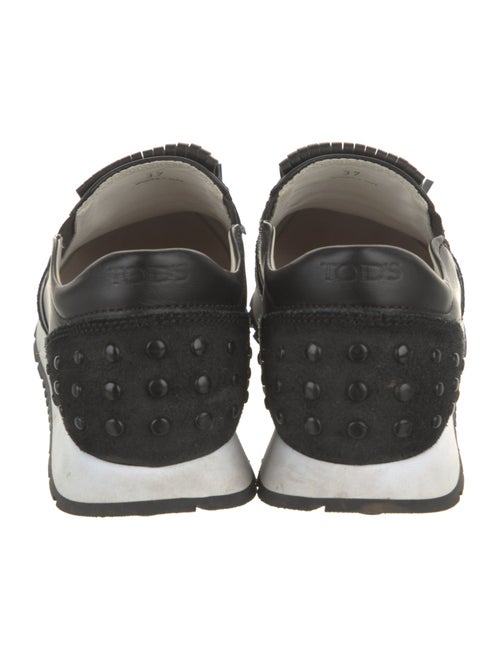 Tod's Leather Fringe Trim Accent Sneakers