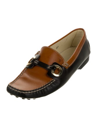 Tod's Leather Colorblock Pattern Loafers