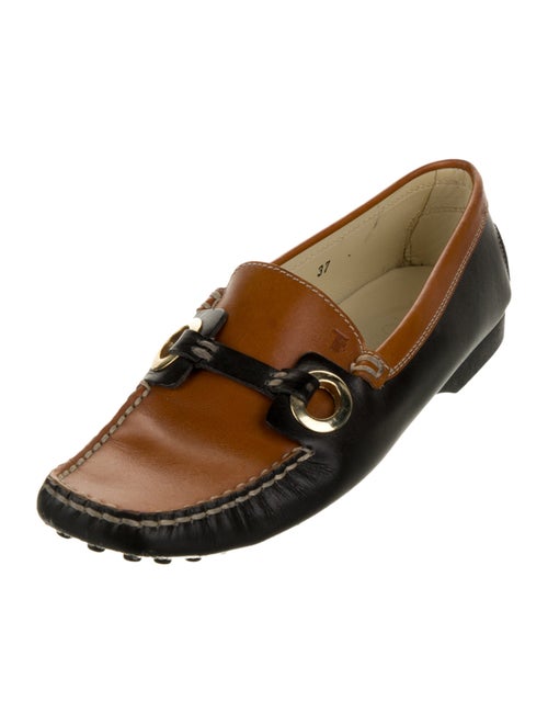 Tod's Leather Colorblock Pattern Loafers
