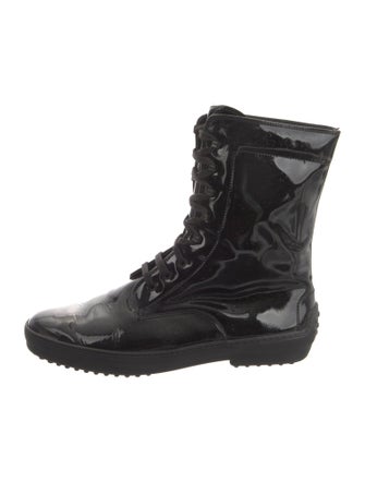 Tod's Patent Leather Combat Boots