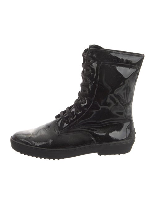 Tod's Patent Leather Combat Boots