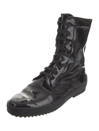 Tod's Patent Leather Combat Boots