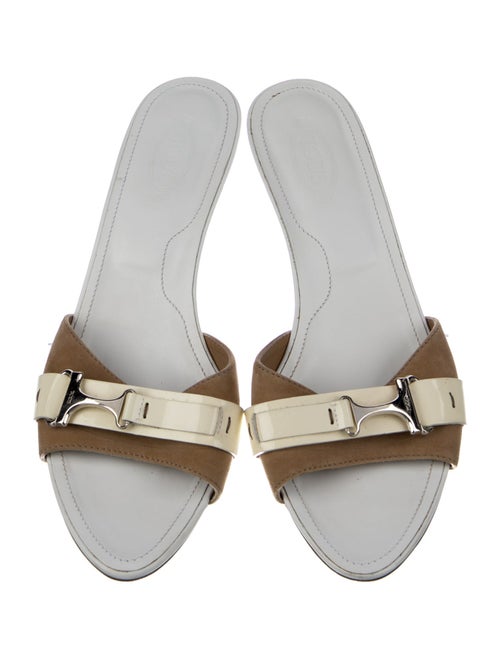 Tod's Leather Colorblock Pattern Slides