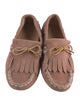 Tod's Suede Fringe Trim Accent Espadrilles