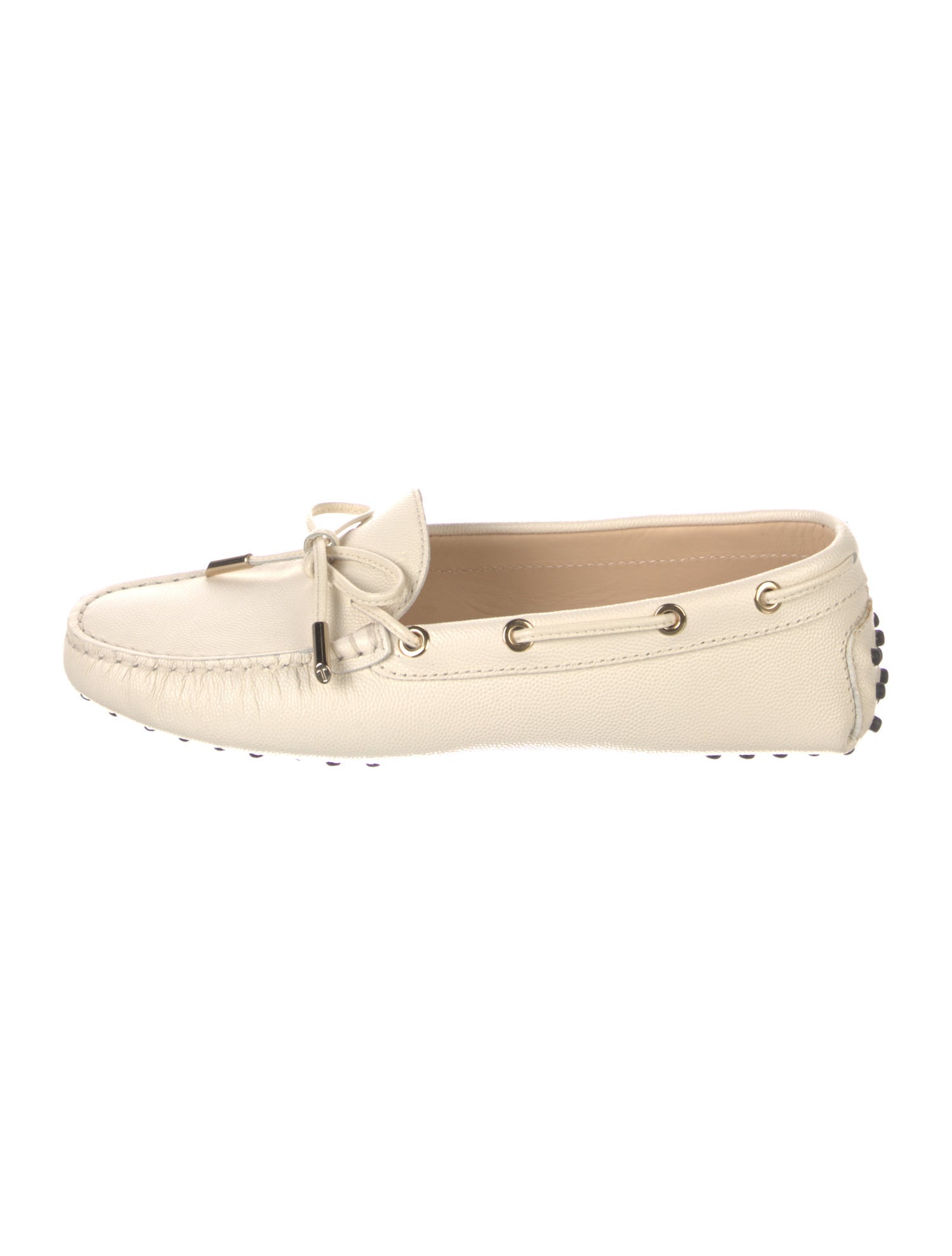 Tod's Leather Bow Accents Loafers