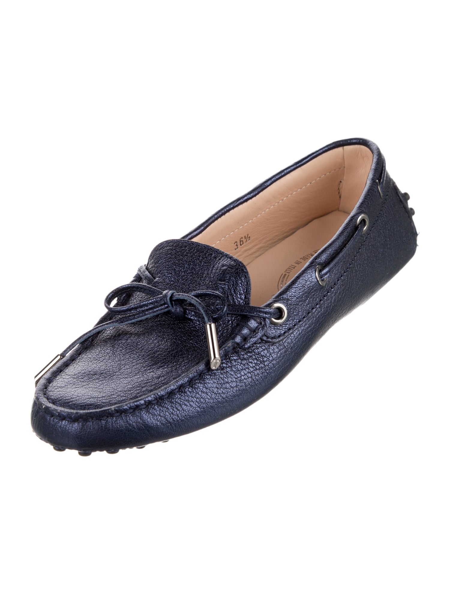 Tod's Leather Bow Accents Loafers