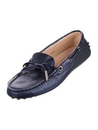 Tod's Leather Bow Accents Loafers