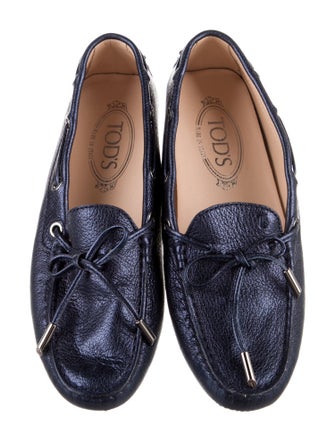 Tod's Leather Bow Accents Loafers
