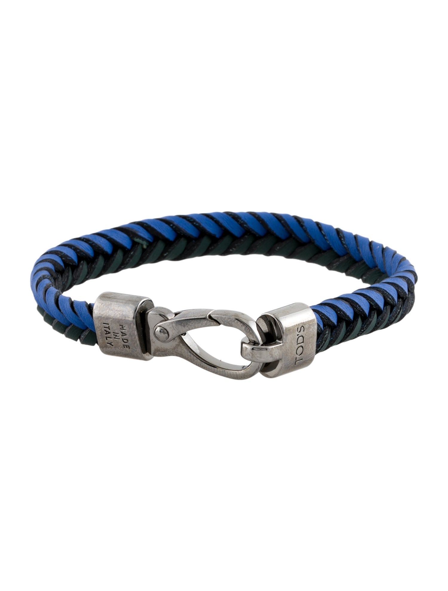 Tod's Dual Color Leather Braded Wrap Bracelet