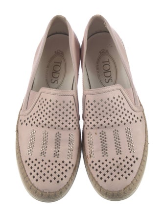 Tod's Leather Lasercut Accents Espadrilles
