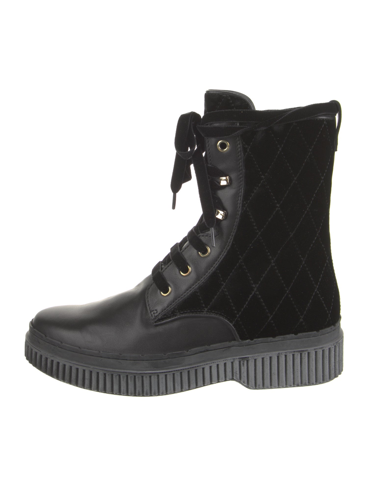 Tod's Velvet Combat Boots