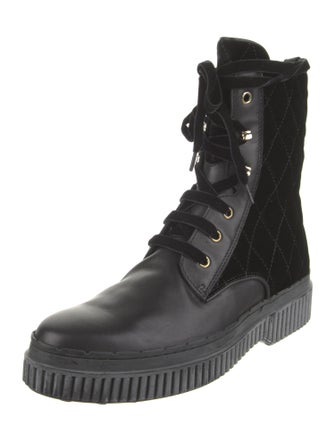 Tod's Velvet Combat Boots