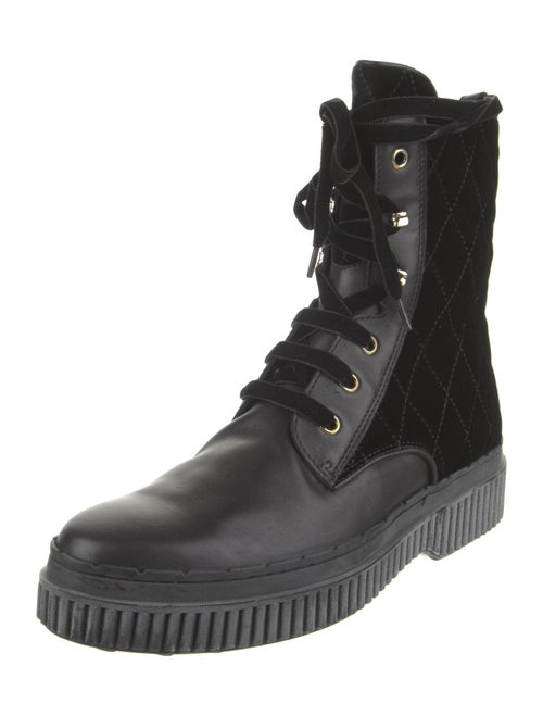Tod's Velvet Combat Boots