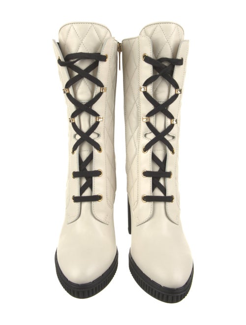 Tod's Leather Colorblock Pattern Lace-Up Boots