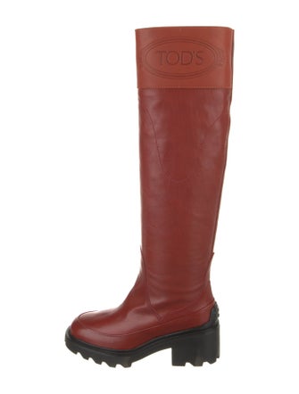 Tod's Leather Colorblock Pattern Rain Boots