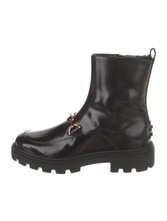 Tod's Patent Leather Combat Boots