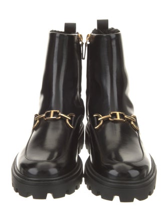 Tod's Patent Leather Combat Boots