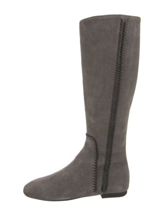 Tod's Suede Whipstitch Trim Riding Boots