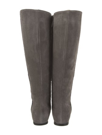 Tod's Suede Whipstitch Trim Riding Boots