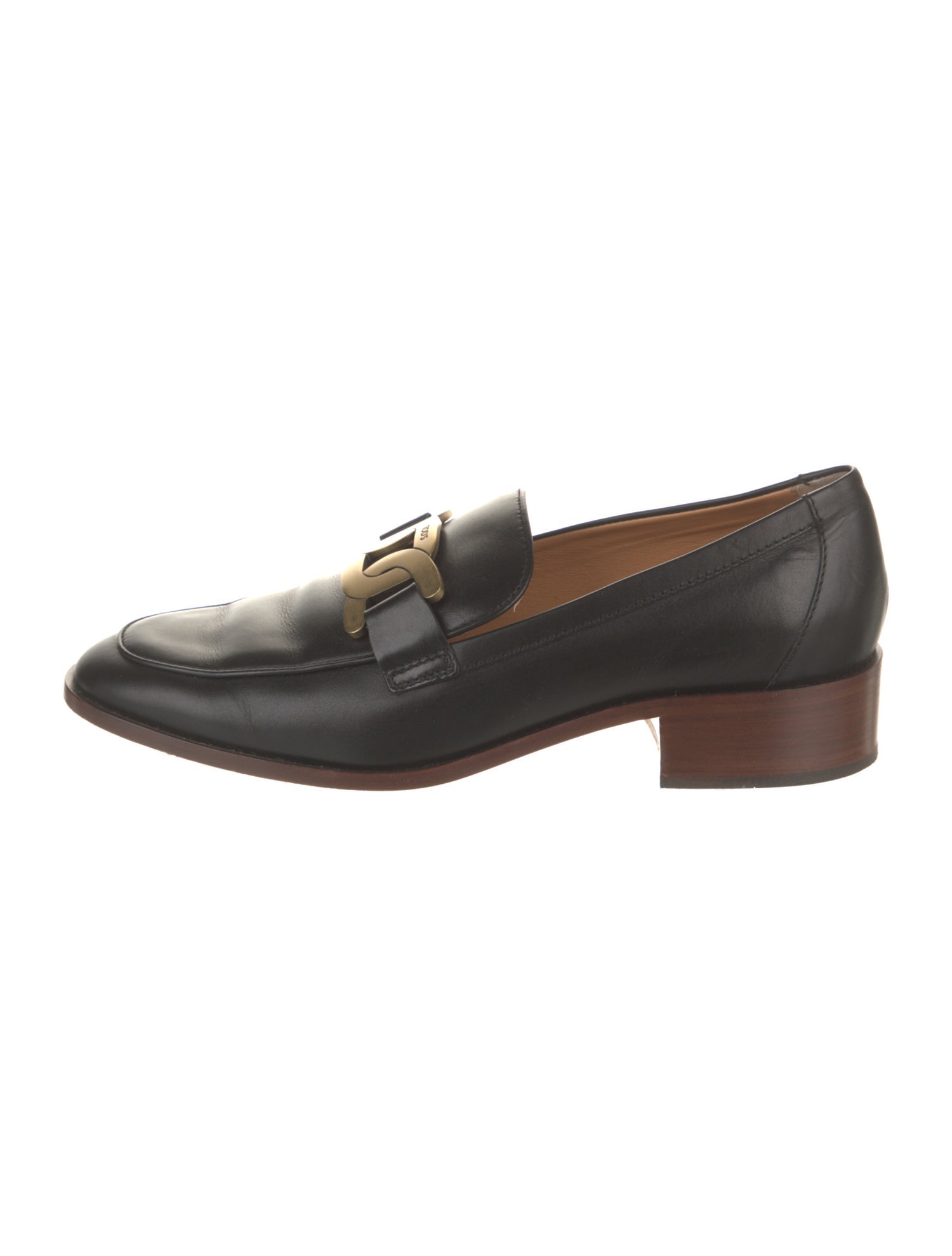 Tod's Leather Chain-Link Accents Loafers