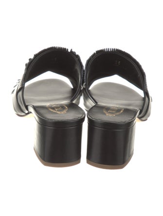 Tod's Leather Fringe Trim Accent Slides