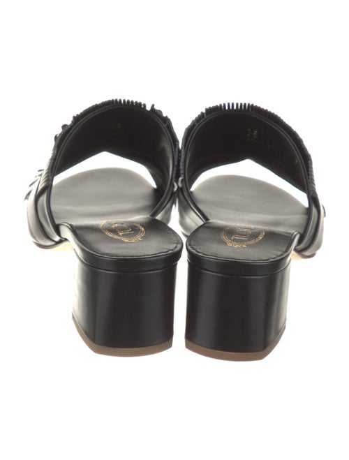 Tod's Leather Fringe Trim Accent Slides