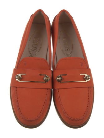 Tod's Suede Crystal Embellishments Loafers