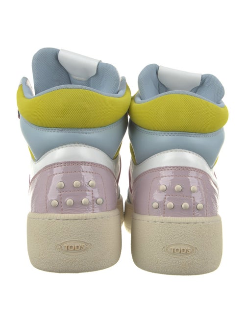 Tod's Leather Colorblock Pattern Wedge Sneakers