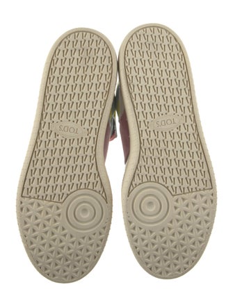 Tod's Leather Colorblock Pattern Wedge Sneakers