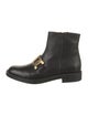 Tod's Leather Chain-Link Accents Combat Boots