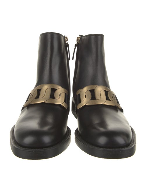 Tod's Leather Chain-Link Accents Combat Boots