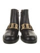 Tod's Leather Chain-Link Accents Combat Boots