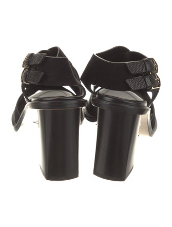 Tod's Suede Leather Trim Embellishment Slingback Sandals