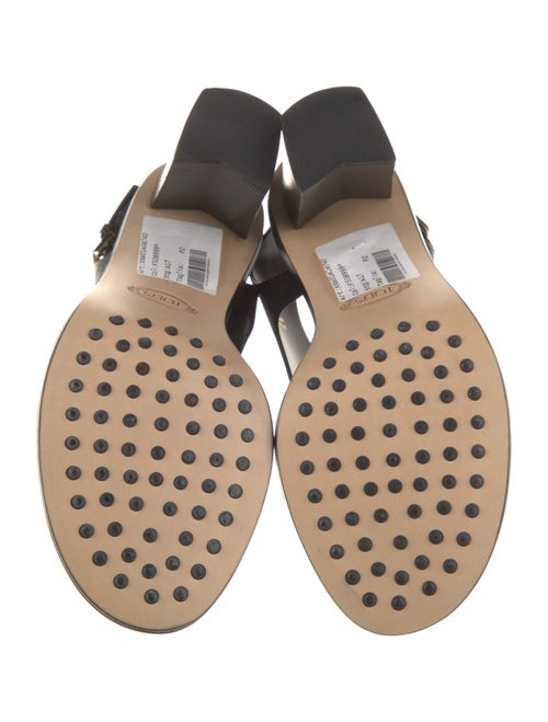 Tod's Suede Leather Trim Embellishment Slingback Sandals