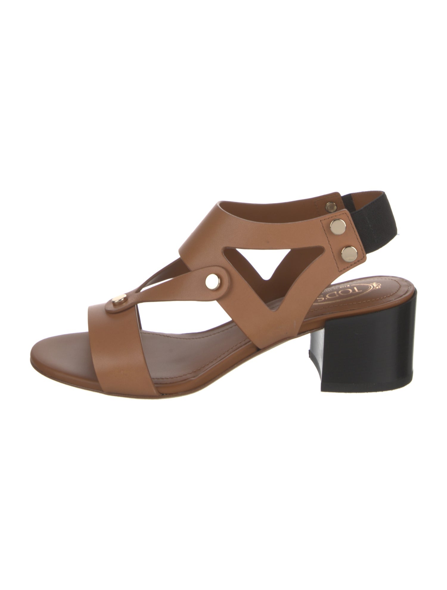 Tod's Leather Studded Accents Slingback Sandals