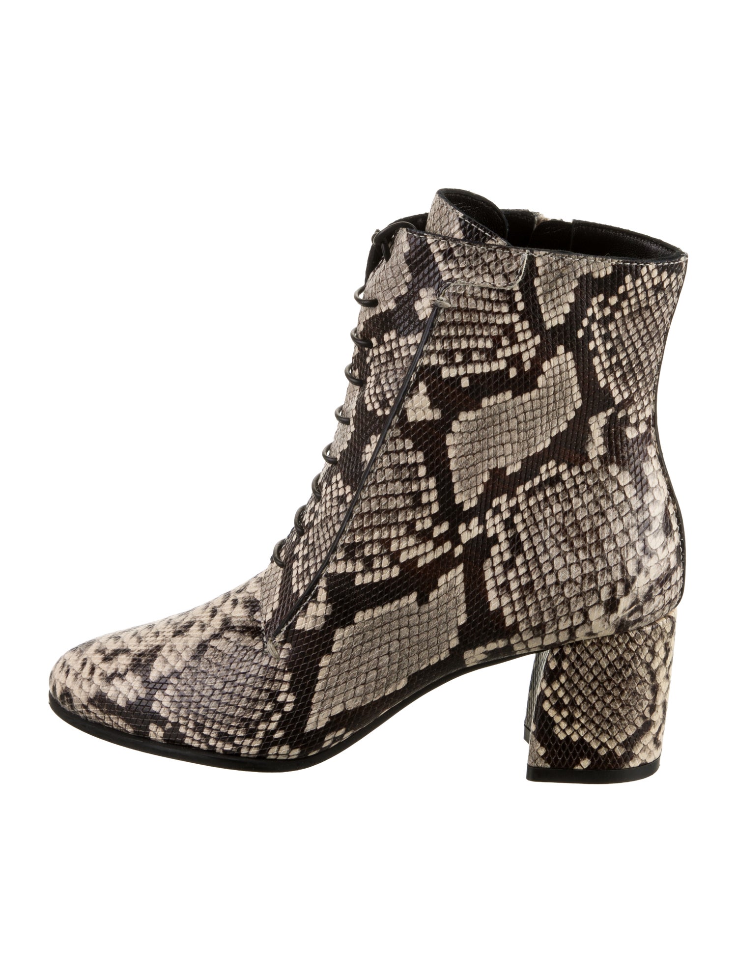 Tod's Leather Animal Print Combat Boots