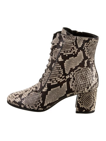 Tod's Boots Leather Animal Print Combat 7