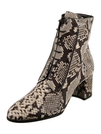Tod's Leather Animal Print Combat Boots