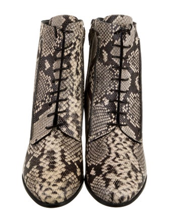 Tod's Leather Animal Print Combat Boots