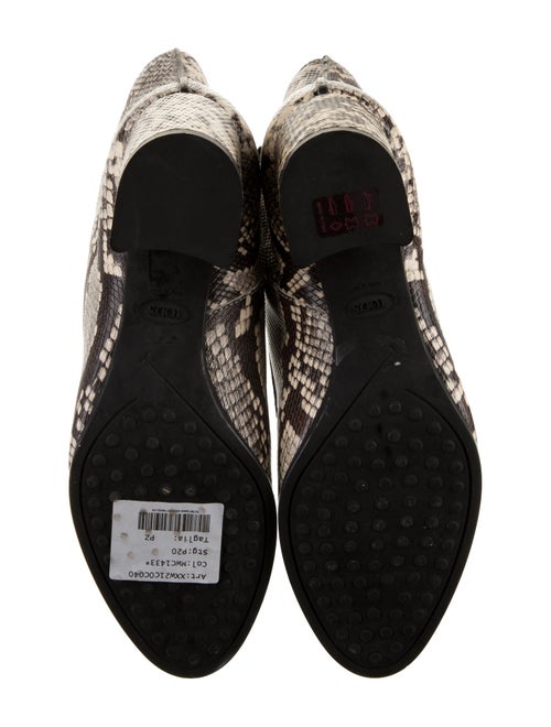 Tod's Leather Animal Print Combat Boots