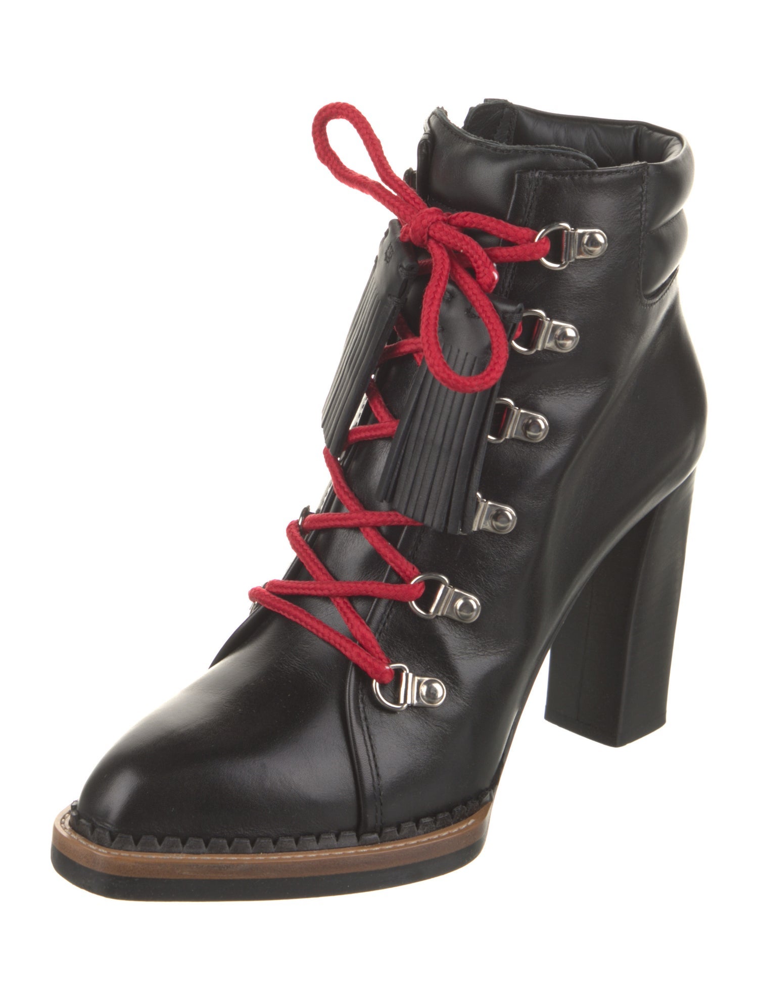 Tod's Leather Tassel Accents Lace-Up Boots