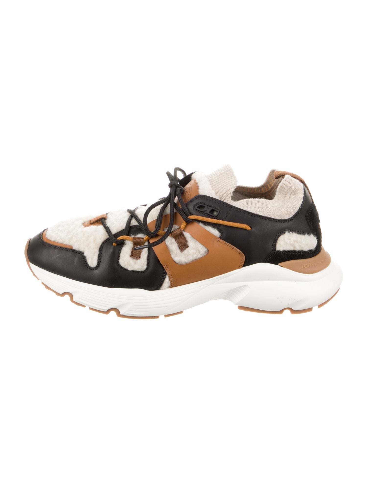 Tod's Shearling Colorblock Pattern Sneakers