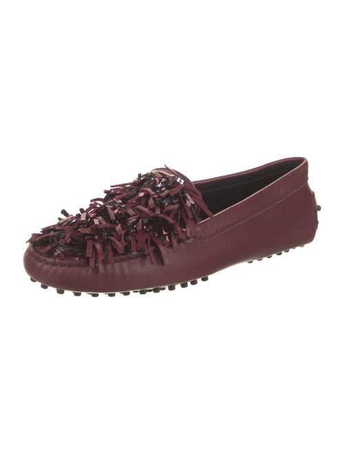 Tod's Leather Sequin Embellishments Loafers