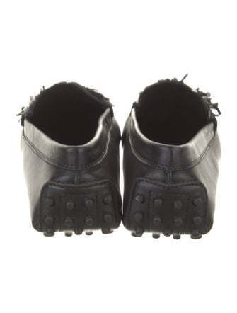 Tod's Leather Fringe Trim Accent Loafers