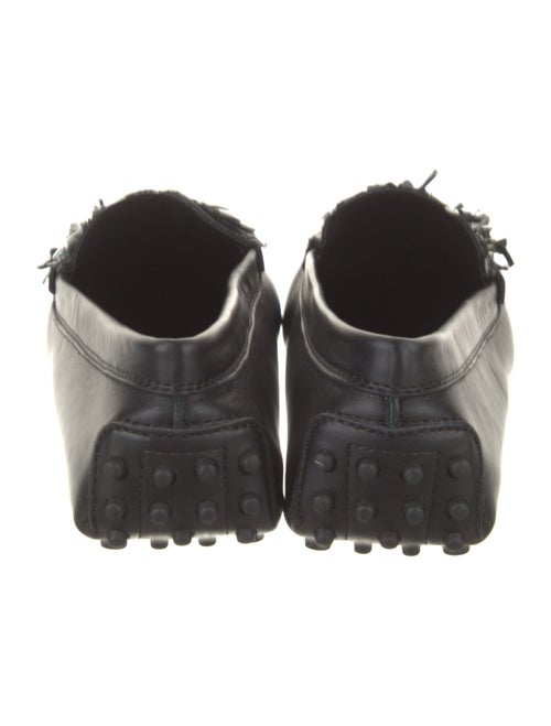 Tod's Leather Fringe Trim Accent Loafers