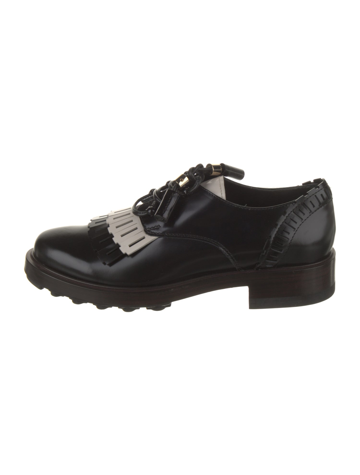 Tod's Patent Leather Lasercut Accents Oxfords