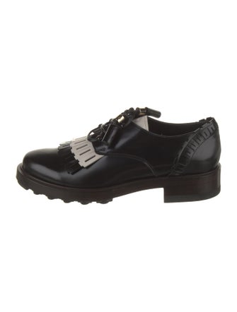 Tod's Patent Leather Lasercut Accents Oxfords