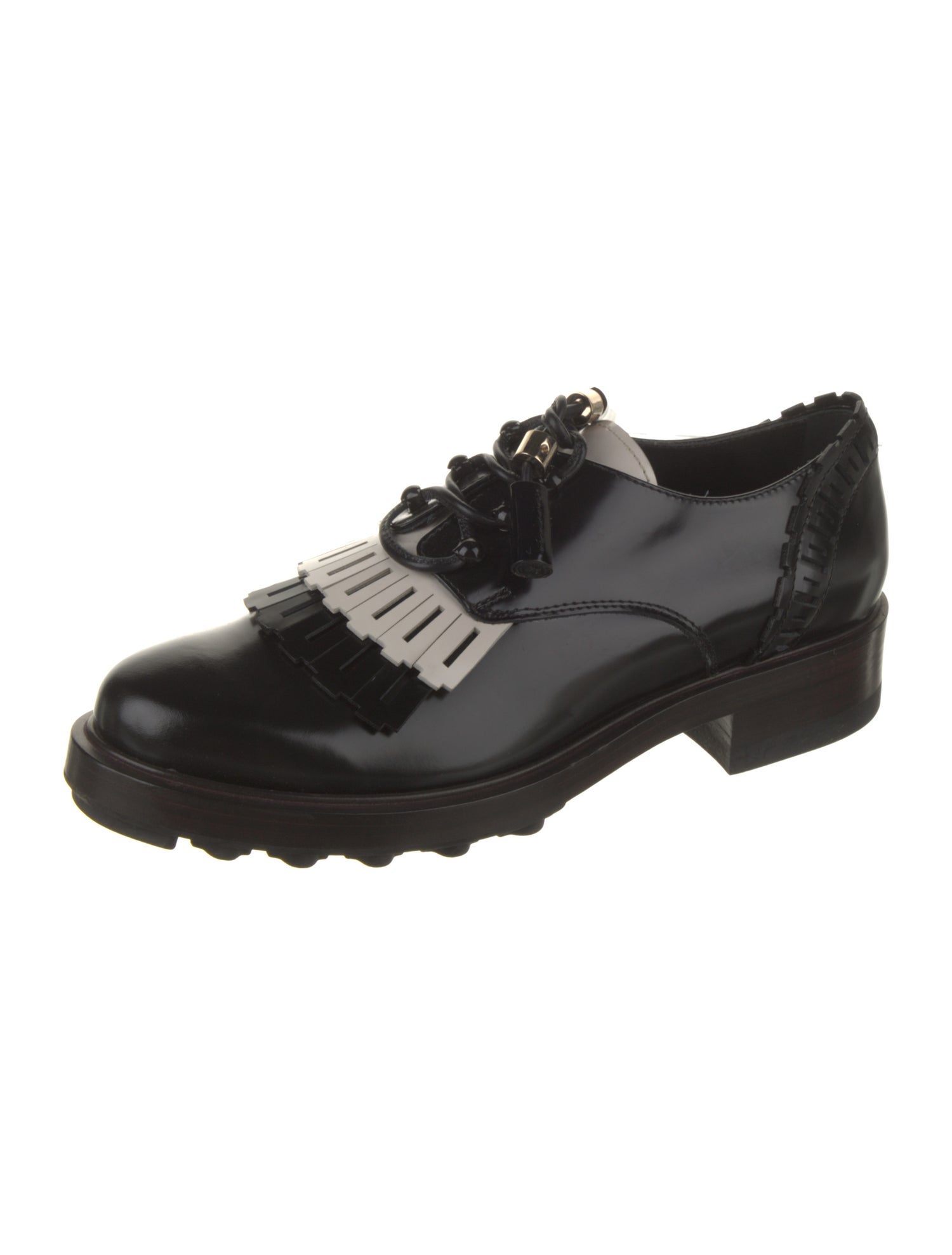 Tod's Patent Leather Lasercut Accents Oxfords