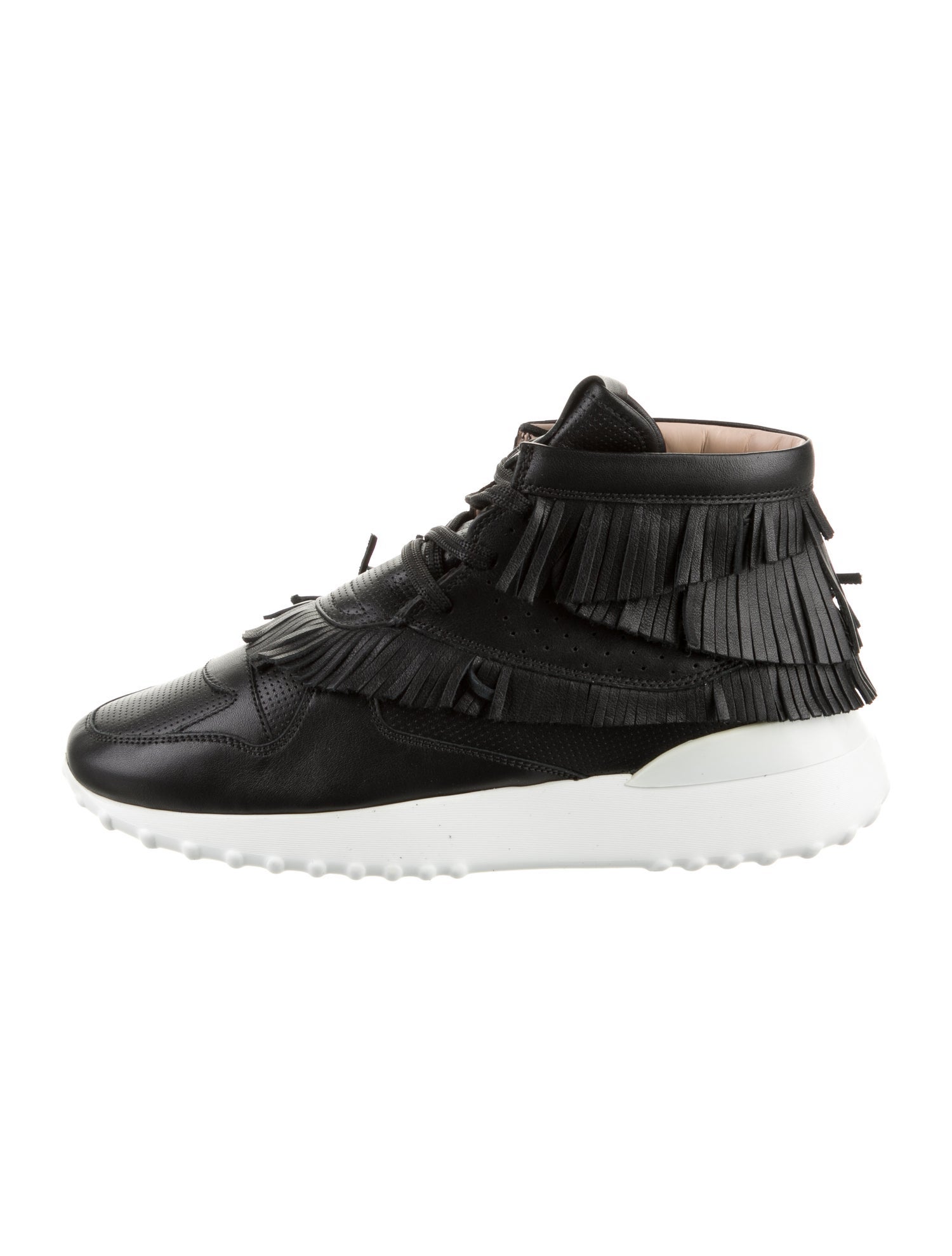 Tod's Leather Fringe Trim Accent Sneakers w/ Tags