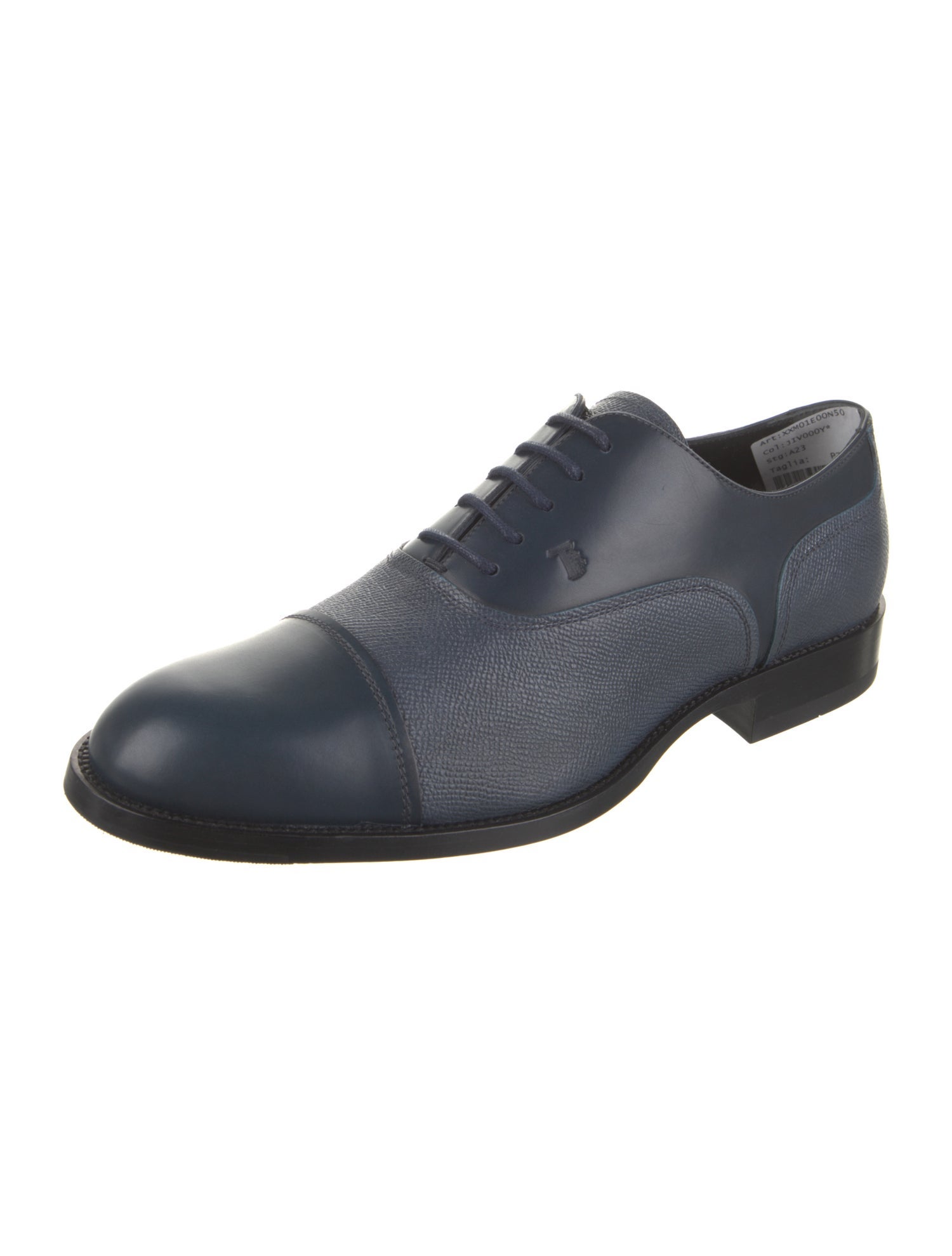 Tod's Saffiano Leather Leather Trim Embellishment Oxfords